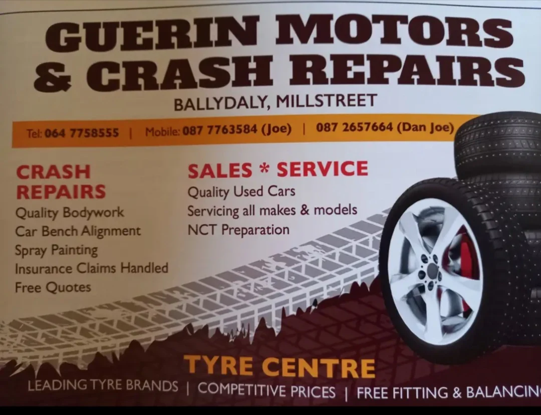Guerin Crash Repairs and Tyre Centre, car wash in Millstreet, Kerry